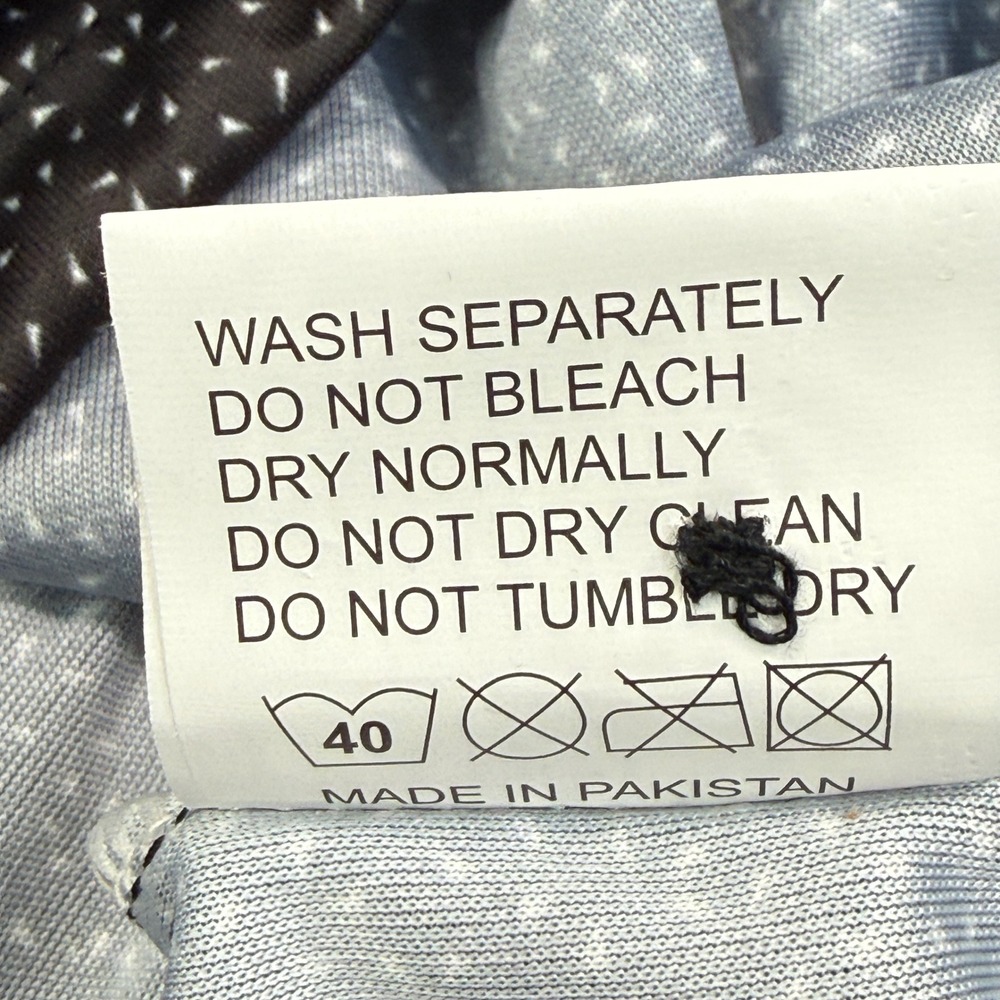 Collars & Co. Mens Dress Collar Polo Large Black White Geometric Micro Print NEW - Picture 7 of 7